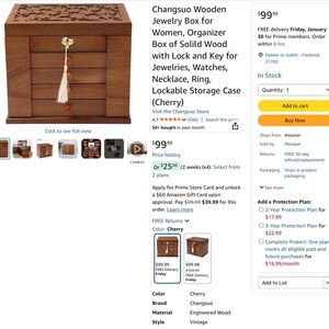 Wooden Jewelry Box with Intricate Design